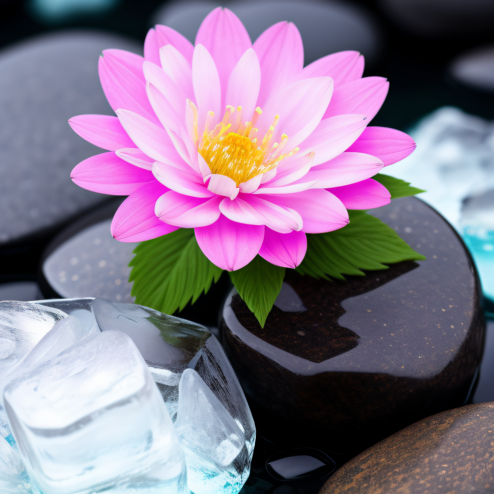 00243-3955733613-a beautiful flower with rocks and ice__extremely high quality RAW photograph, detailed background, intricate, Exquisite details-0000