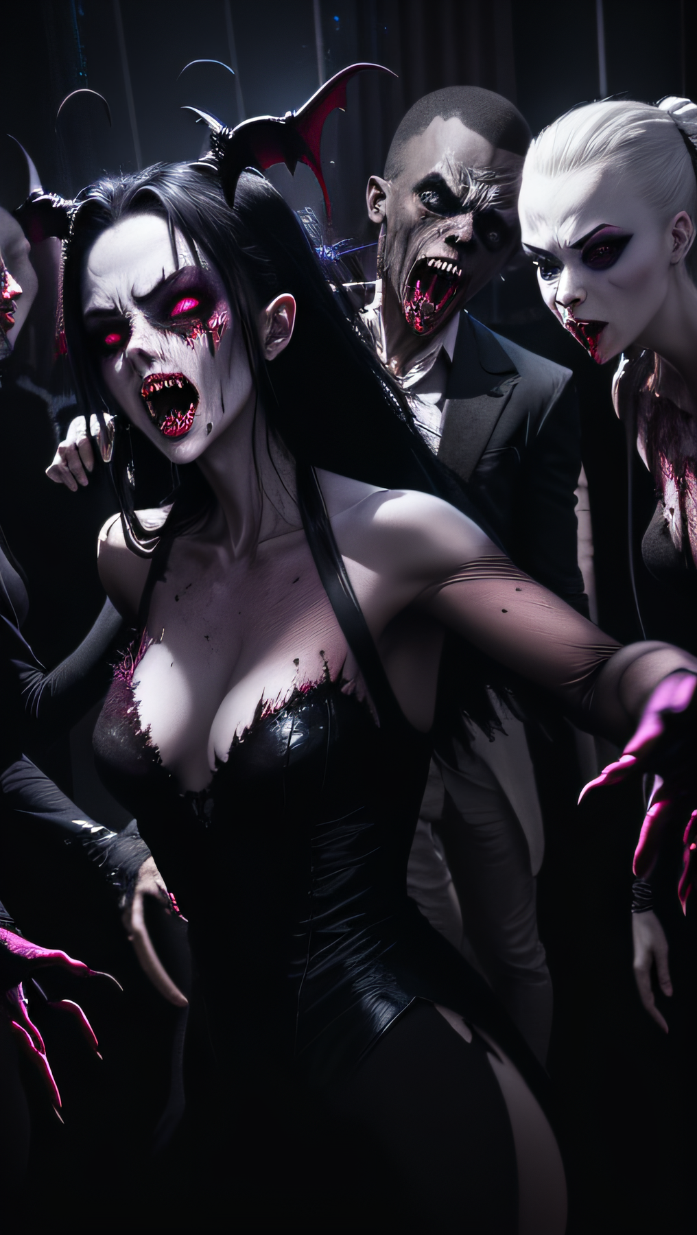 01008-3050950691-stunning female [zombie _ vampire] dansing on vampires rave in night club, in style of BLADE, surrounded by dancing vampires, sl-0000