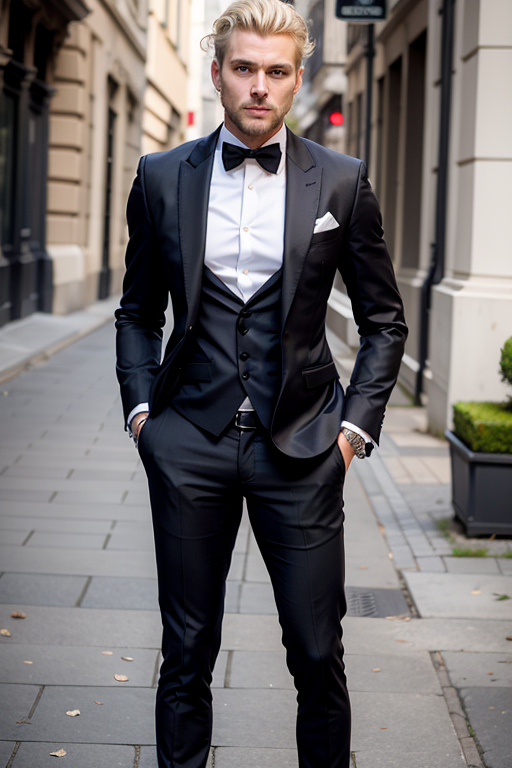 04648-847470195-1man, Blond medium Hair curly Brushed Back Hairstyle, isaia style, sprezzatura style, full body view_